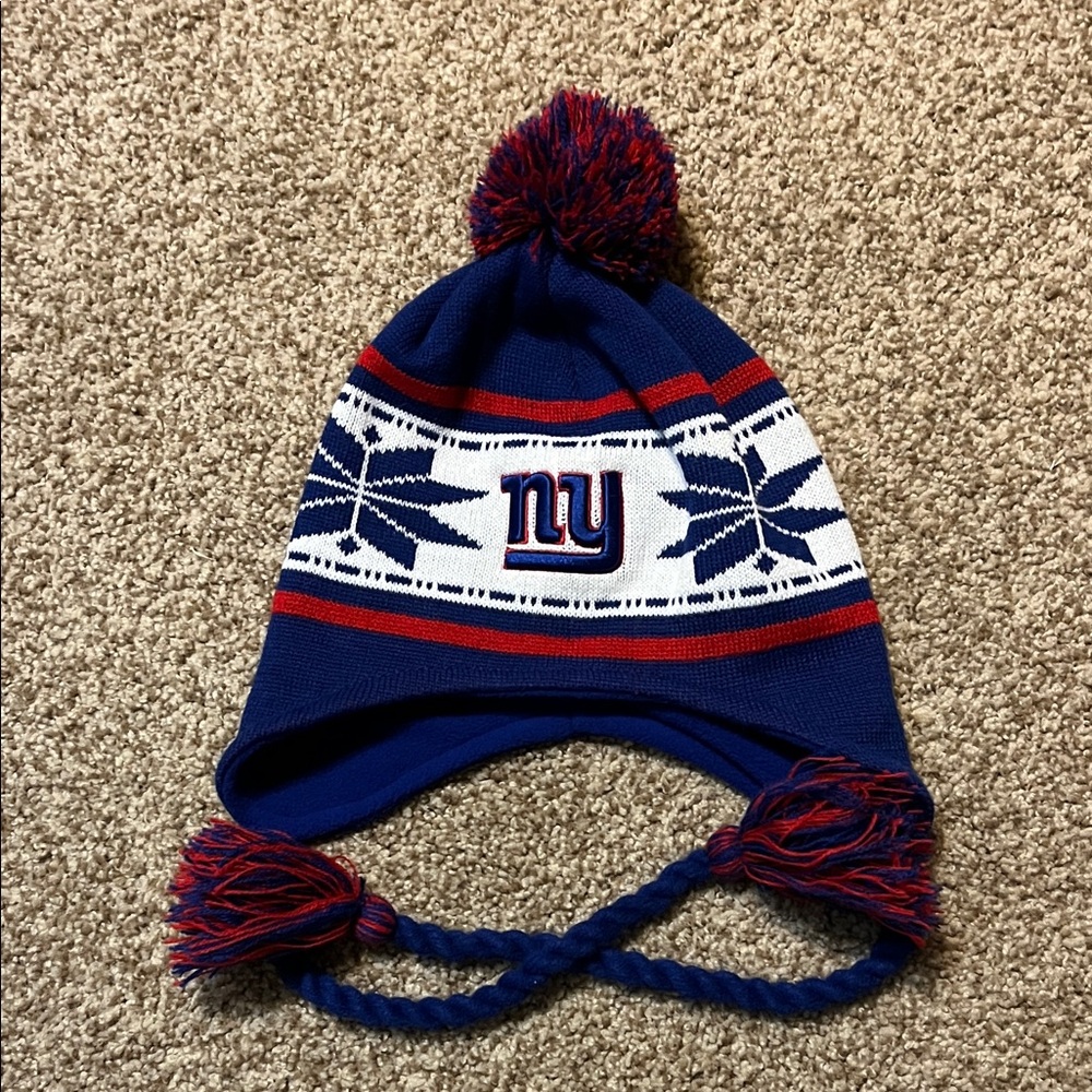 New York Giants NFL Beanie Hat with Pom Poms